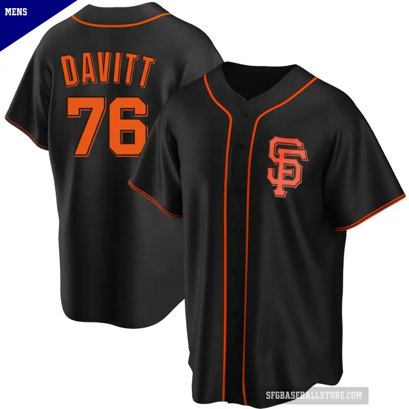 Men's No.76 Duncan Davitt San Francisco Giants Black Replica Alternate Jersey