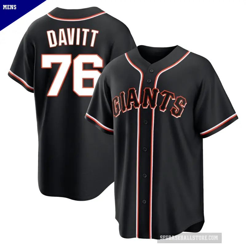 Men's No.76 Duncan Davitt San Francisco Giants Black Replica Fashion Out Jersey