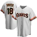 Youth No.18 Duane Kuiper San Francisco Giants White Replica Home Cooperstown Collection Jersey